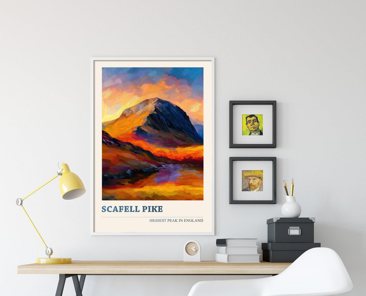 The Three Peaks of The UK - Scafell Pike, Ben Nevis and Yr Wyddfa - Set of 3 Prints - Mountain Travel Posters