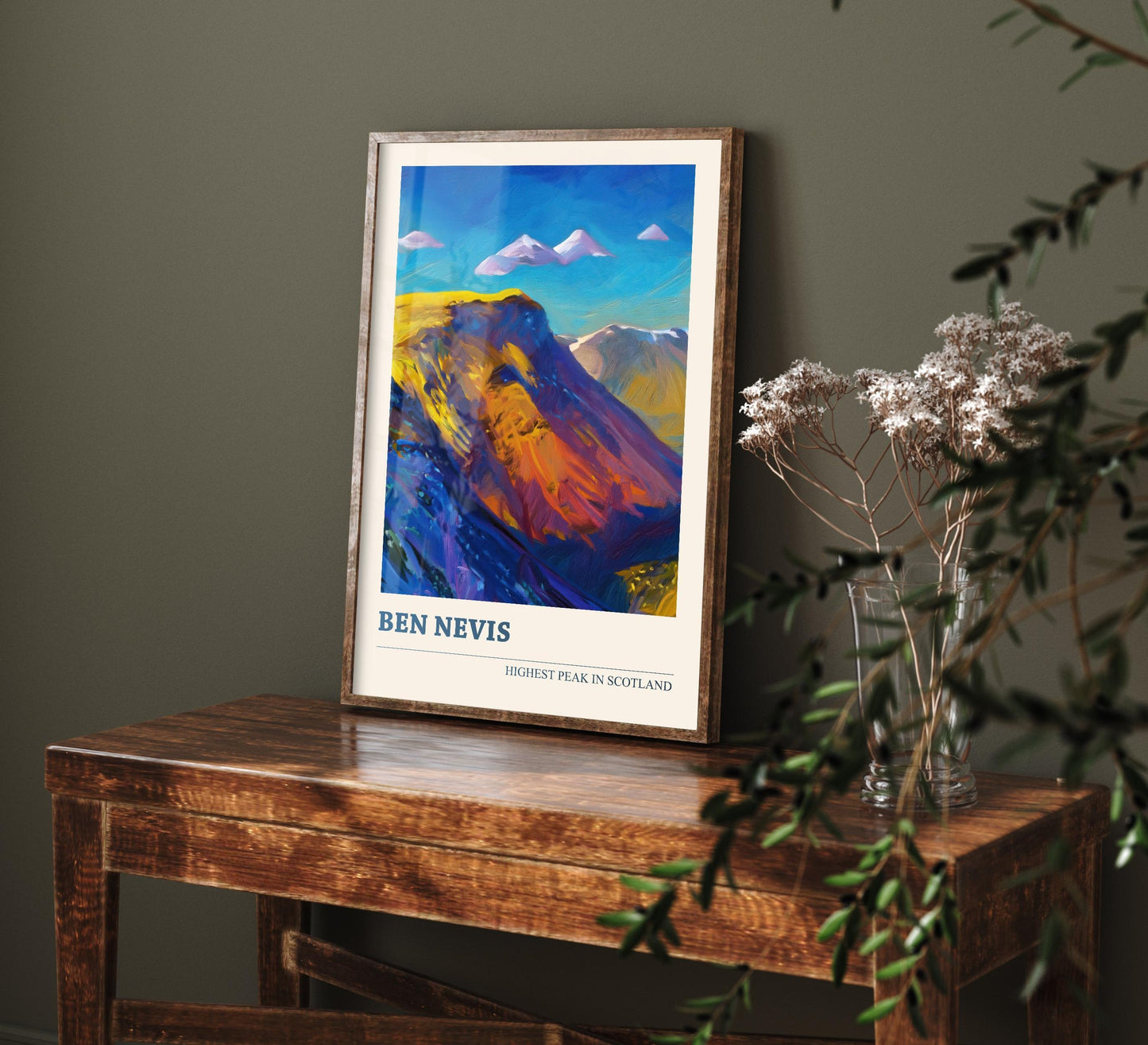 The Three Peaks of The UK - Scafell Pike, Ben Nevis and Yr Wyddfa - Set of 3 Prints - Mountain Travel Posters