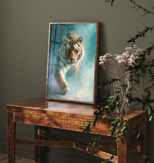 Tiger Art Print - Big Cat Oil Painting - Wildlife Portrait Poster