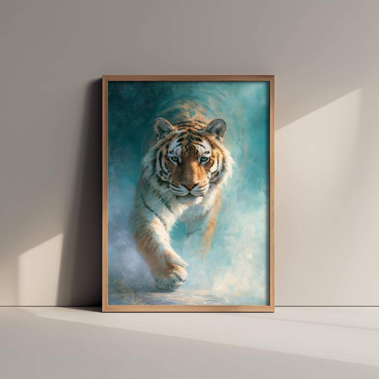 Tiger Art Print - Big Cat Oil Painting - Wildlife Portrait Poster