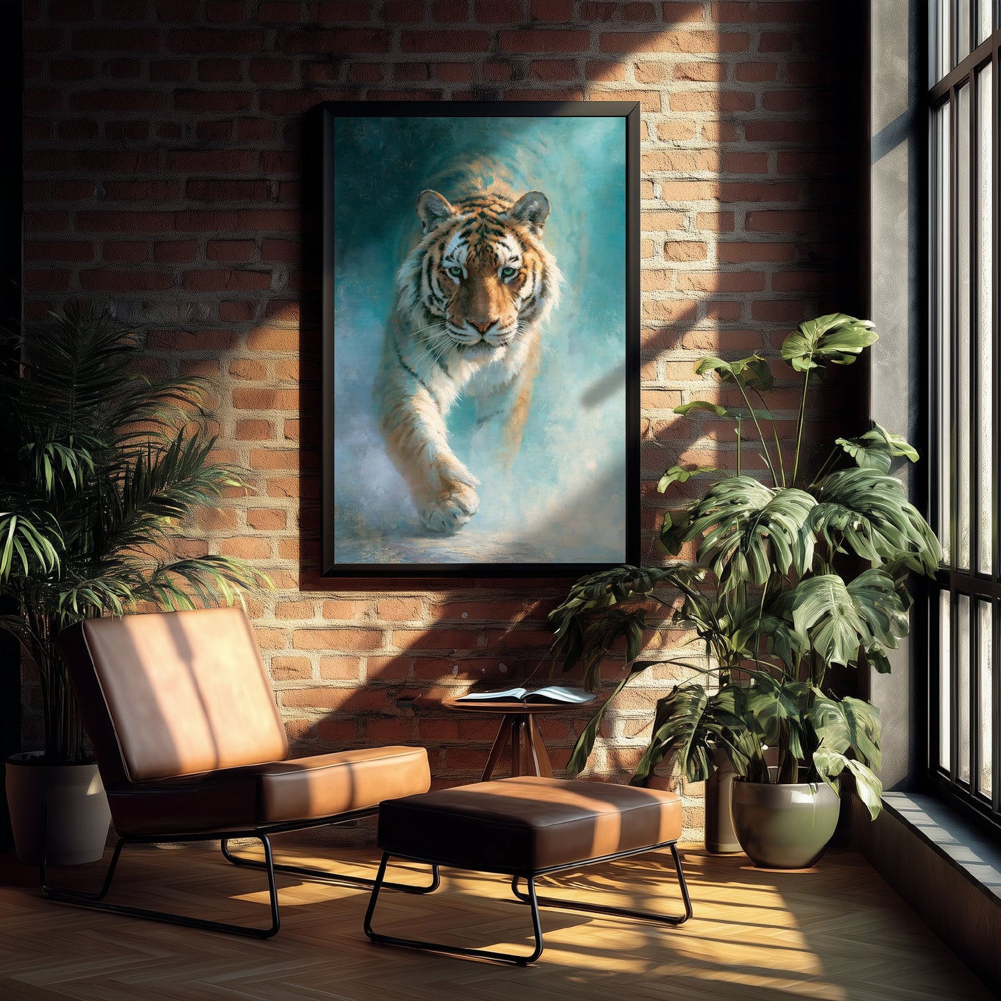 Tiger Art Print - Big Cat Oil Painting - Wildlife Portrait Poster