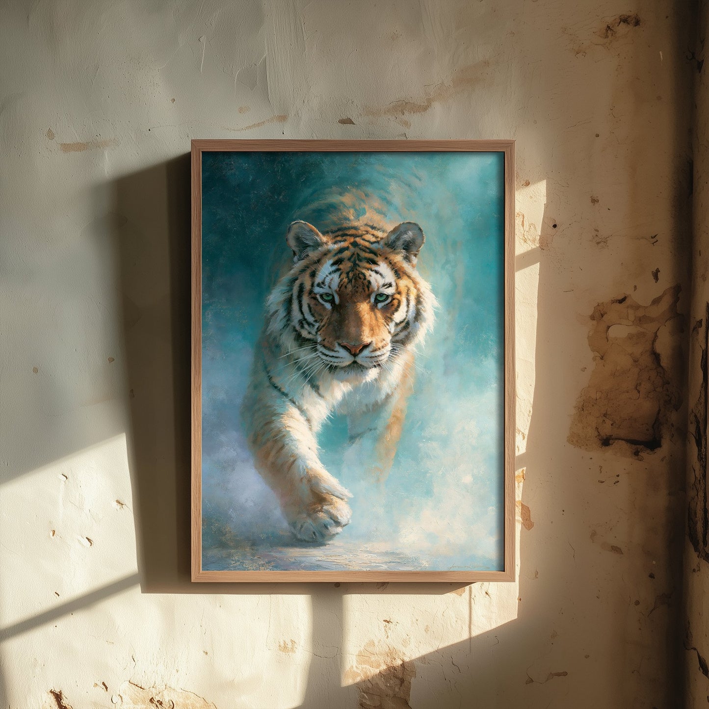 Tiger Art Print - Big Cat Oil Painting - Wildlife Portrait Poster