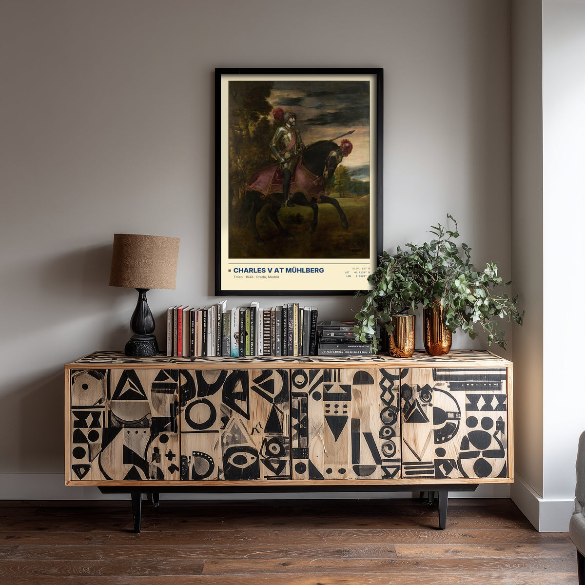 Charles V at Muhlberg by Titian Art Print - 1548 Italian Renaissance Classic Painting Poster - Equestrian Portrait Prado Gallery Surveymono