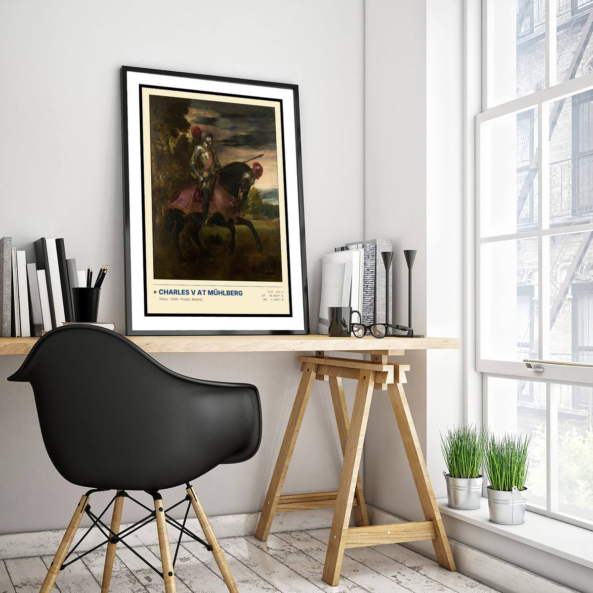 Charles V at Muhlberg by Titian Art Print - 1548 Italian Renaissance Classic Painting Poster - Equestrian Portrait Prado Gallery Surveymono