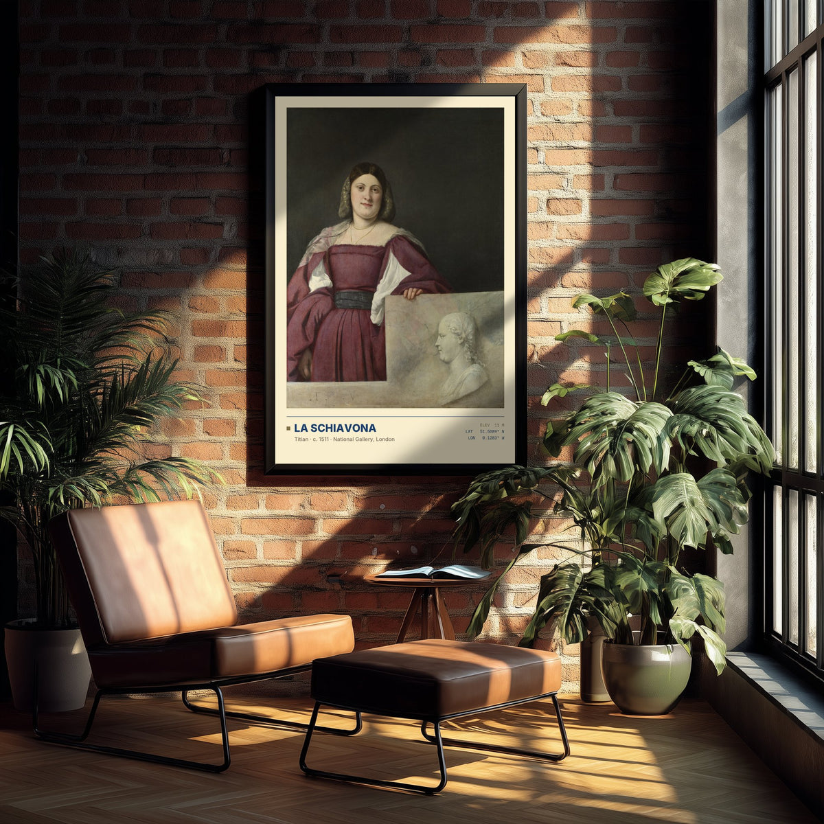 La Schiavona by Titian Art Print - 1511 Italian Renaissance Classic Painting Poster - Portrait of a Lady National Gallery Surveymono