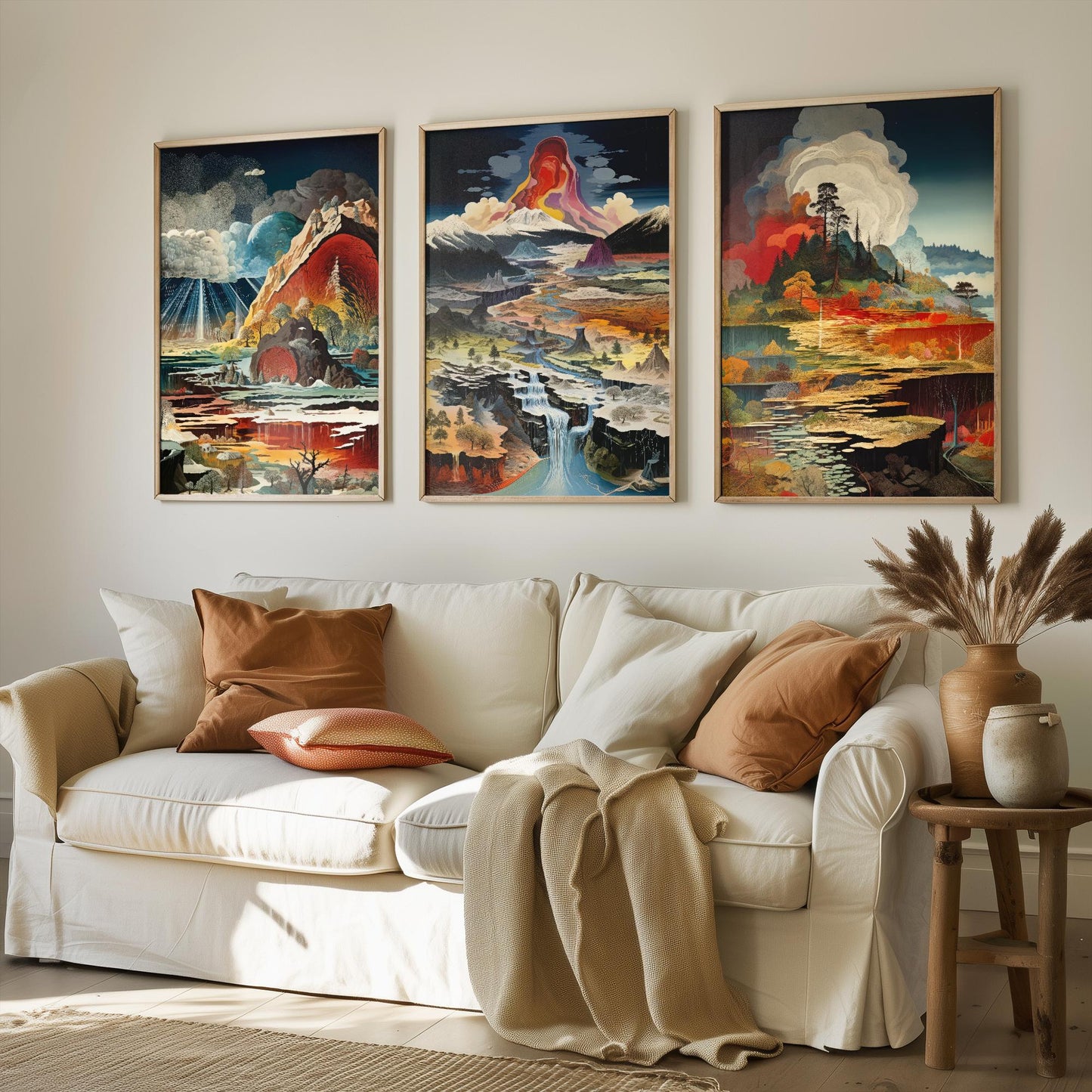 Topographical Explosion Set of Three Art Prints 3 - Set of 3 Geological Posters - Paintings Photo Poster Wall Art Gift Museum Giclee Rocks