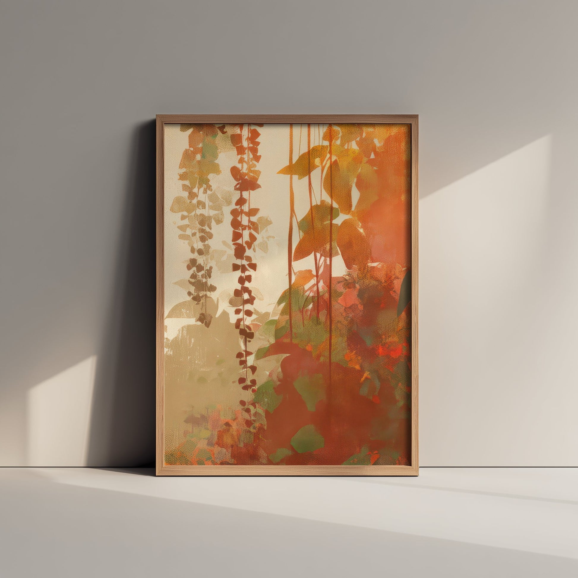 Tropical Jungle Leaves Art Print - Boho Foliage Poster - Abstract Botanical Illustration Wall Art V1 1/3