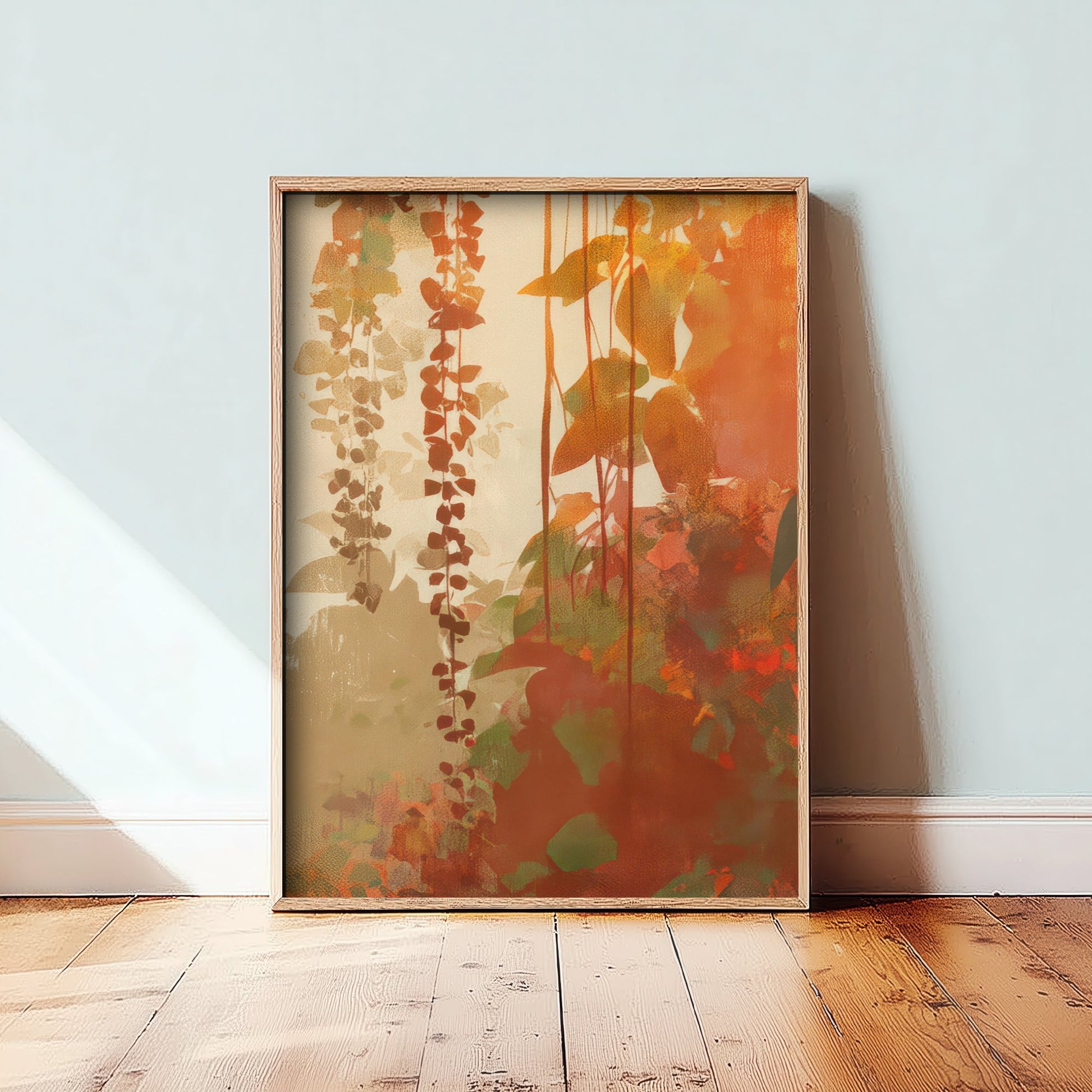 Tropical Jungle Leaves Art Print - Boho Foliage Poster - Abstract Botanical Illustration Wall Art V1 1/3