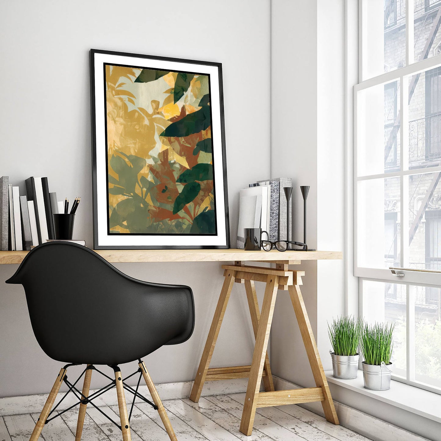 Tropical Jungle Leaf Art Print - Boho Foliage Poster - Abstract Botanical Illustration Wall Art V1 3/3
