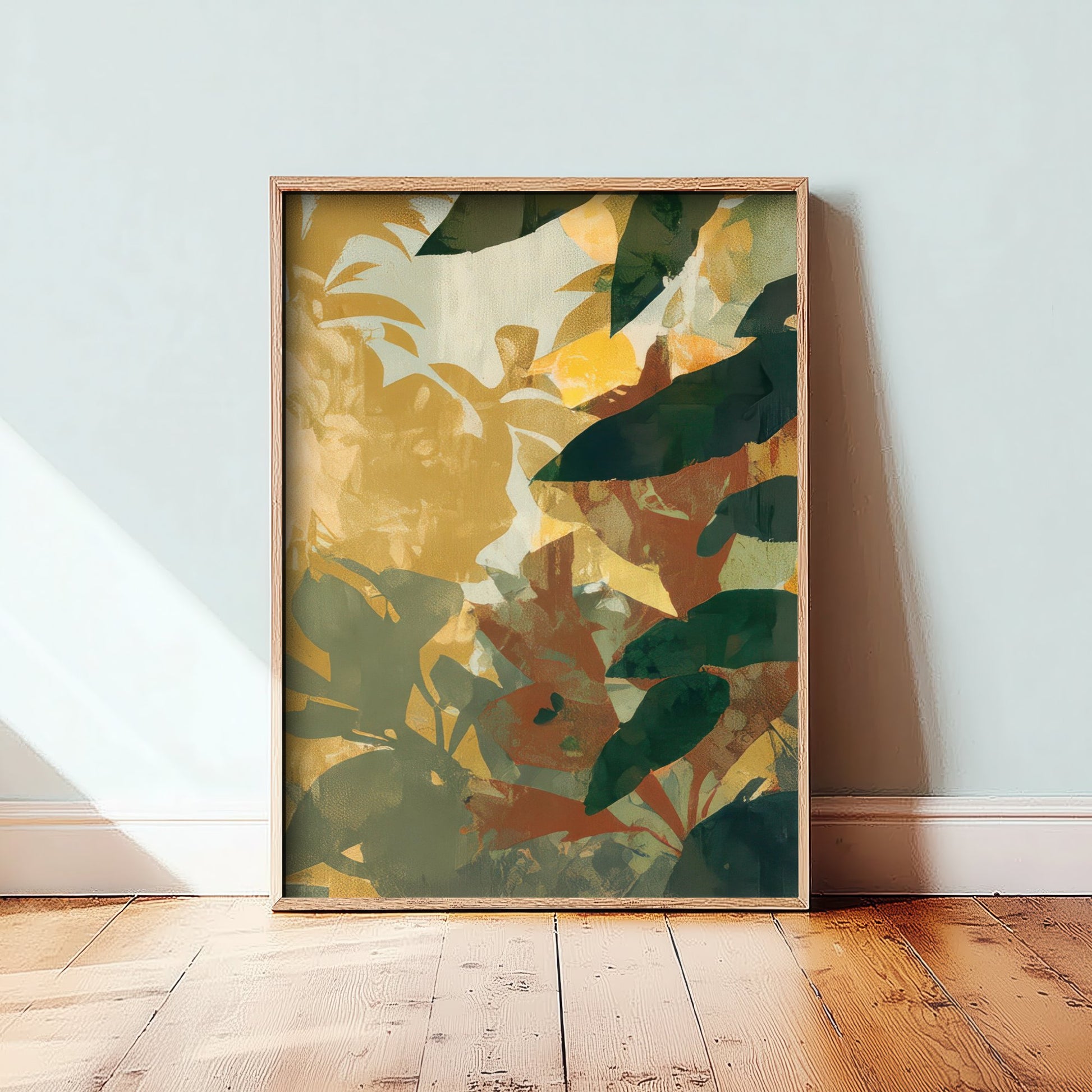 Tropical Jungle Leaf Art Print - Boho Foliage Poster - Abstract Botanical Illustration Wall Art V1 3/3
