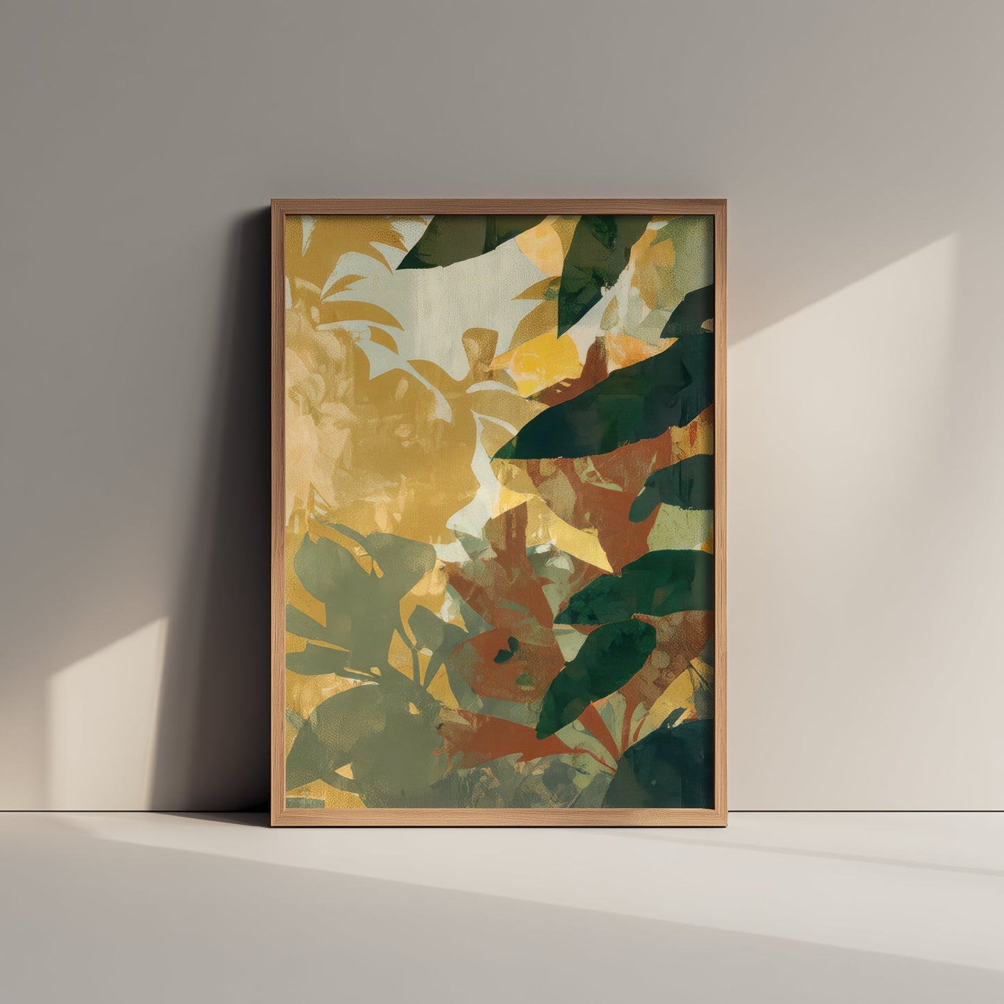 Tropical Jungle Leaf Art Print - Boho Foliage Poster - Abstract Botanical Illustration Wall Art V1 3/3