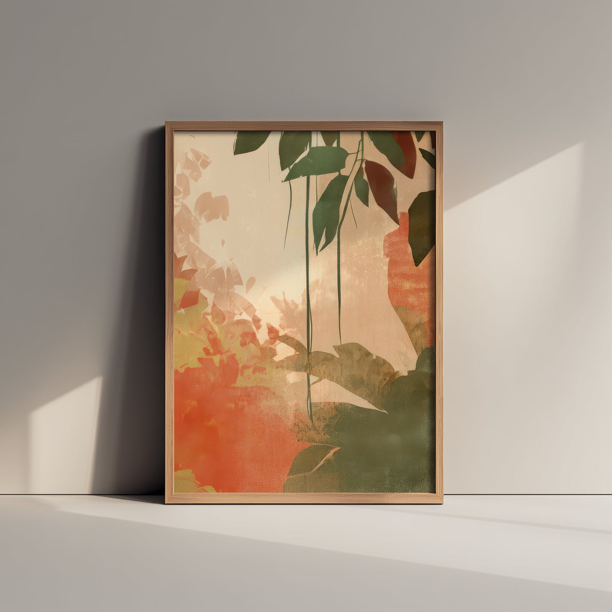 Tropical Jungle Leaves Art Print - Boho Foliage Poster - Abstract Botanical Illustration Wall Art V2 1/3