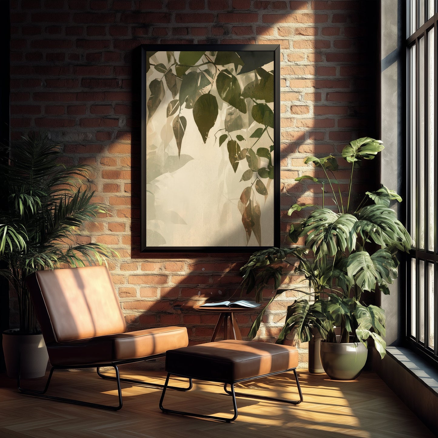 Tropical Jungle Foliage Art Print - Boho Leaf Poster - Abstract Botanical Illustration Wall Art V2 2/3