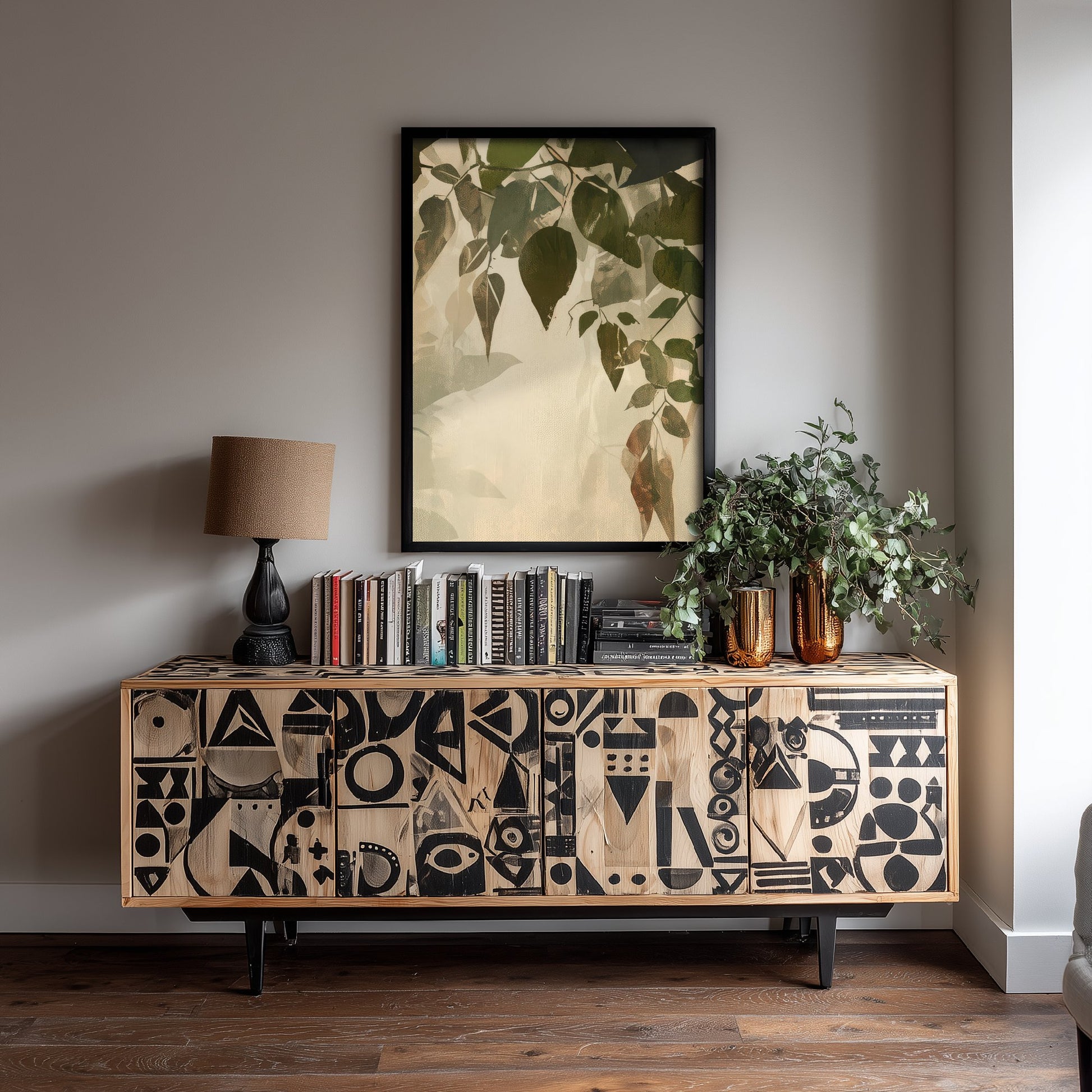 Tropical Jungle Foliage Art Print - Boho Leaf Poster - Abstract Botanical Illustration Wall Art V2 2/3