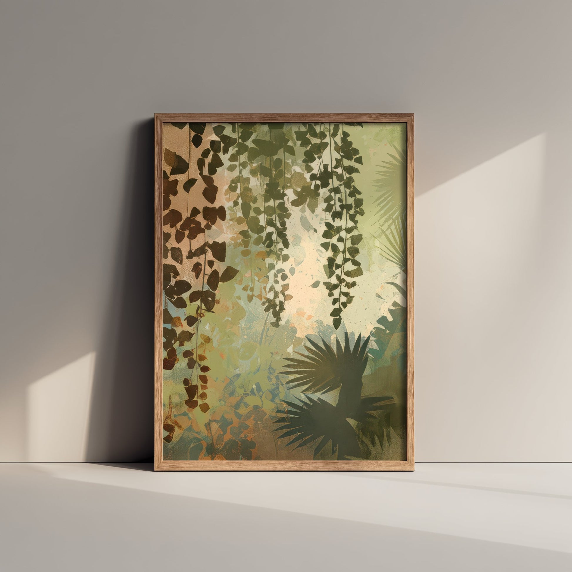 Tropical Jungle Leaf Art Print - Boho Foliage Poster - Abstract Botanical Illustration Wall Art V2 3/3