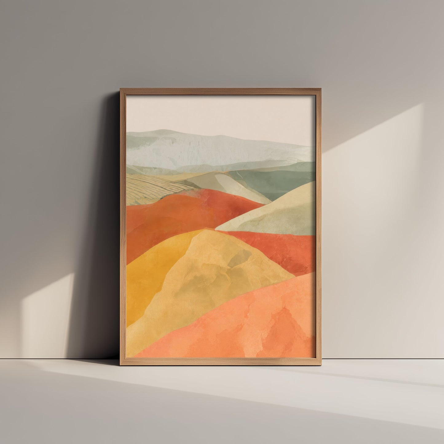 Tuscany Italy Travel Poster - Rolling Hills Art Print - Abstract Tuscan Landscape Illustration - Wall Art V2 1/3