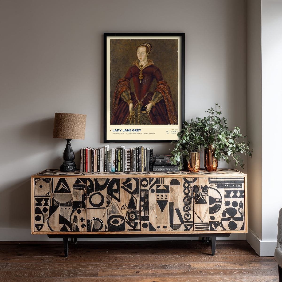 Lady Jane Grey Art Print - 1590 Tudor Classic Painting Poster - The Streatham Portrait, National Portrait Gallery Surveymono