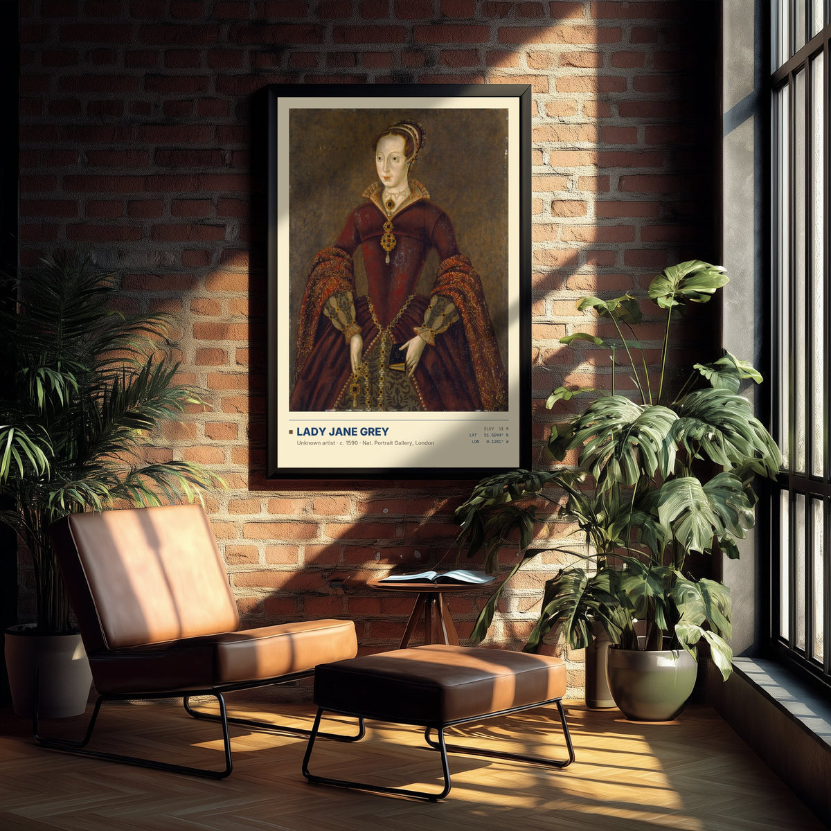 Lady Jane Grey Art Print - 1590 Tudor Classic Painting Poster - The Streatham Portrait, National Portrait Gallery Surveymono