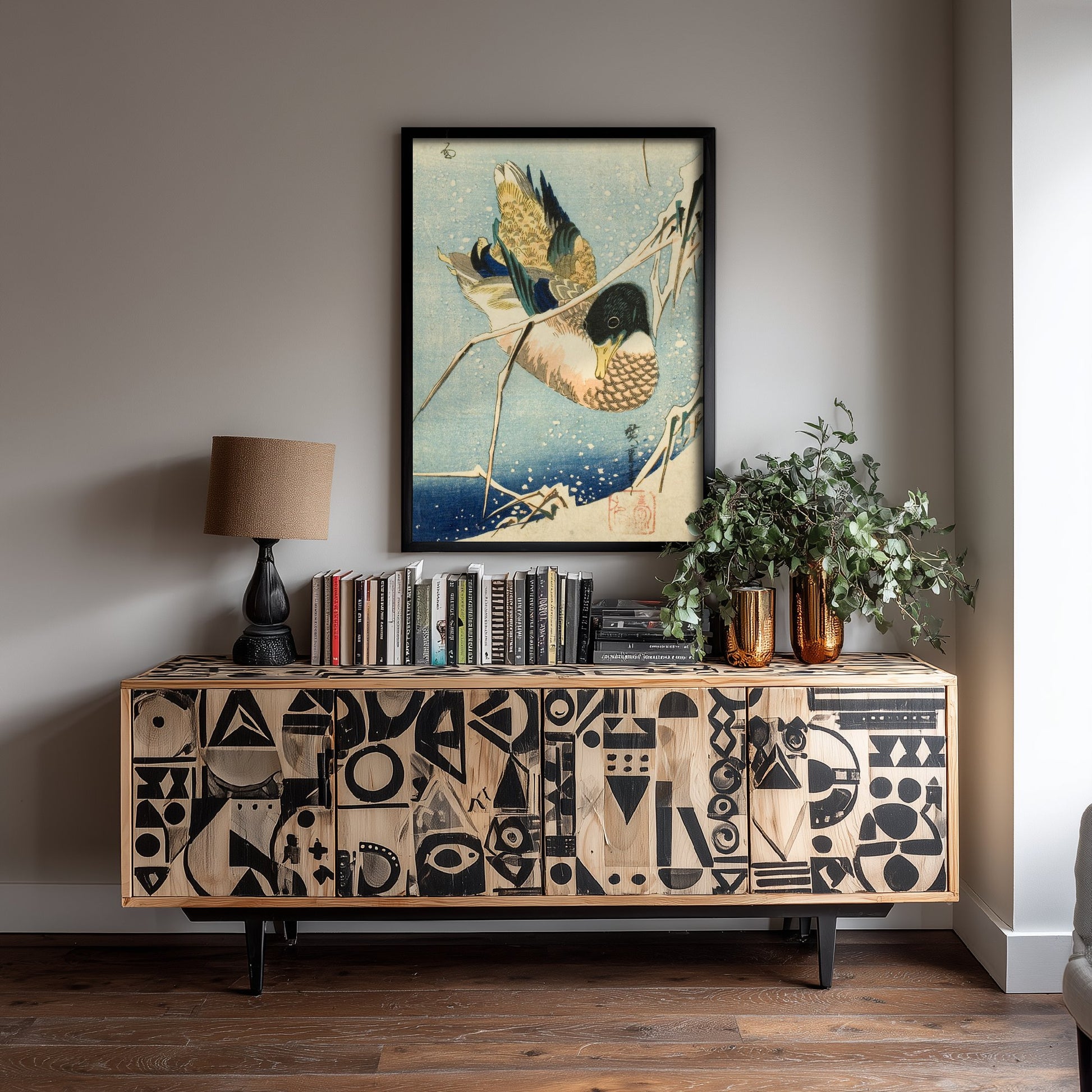 Utagawa Hiroshige Wild Duck Art Print - Japanese Woodblock Painting Poster - Mallard in Snow Wall Art 2/3