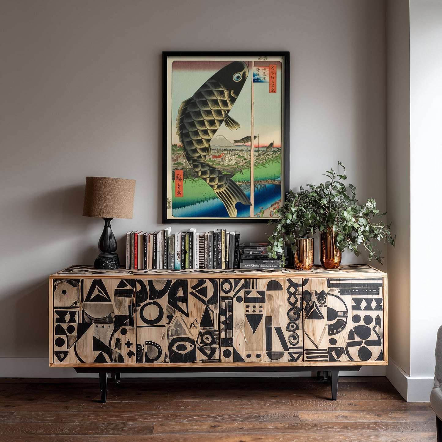 Utagawa Hiroshige Suido Bridge Art Print - Japanese Woodblock Painting Poster - Carp Banner Wall Art 3/3