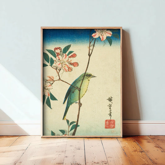 Utagawa Hiroshige White-Eye Art Print - Japanese Woodblock Painting Poster - Blossom Bird Wall Art 3/3