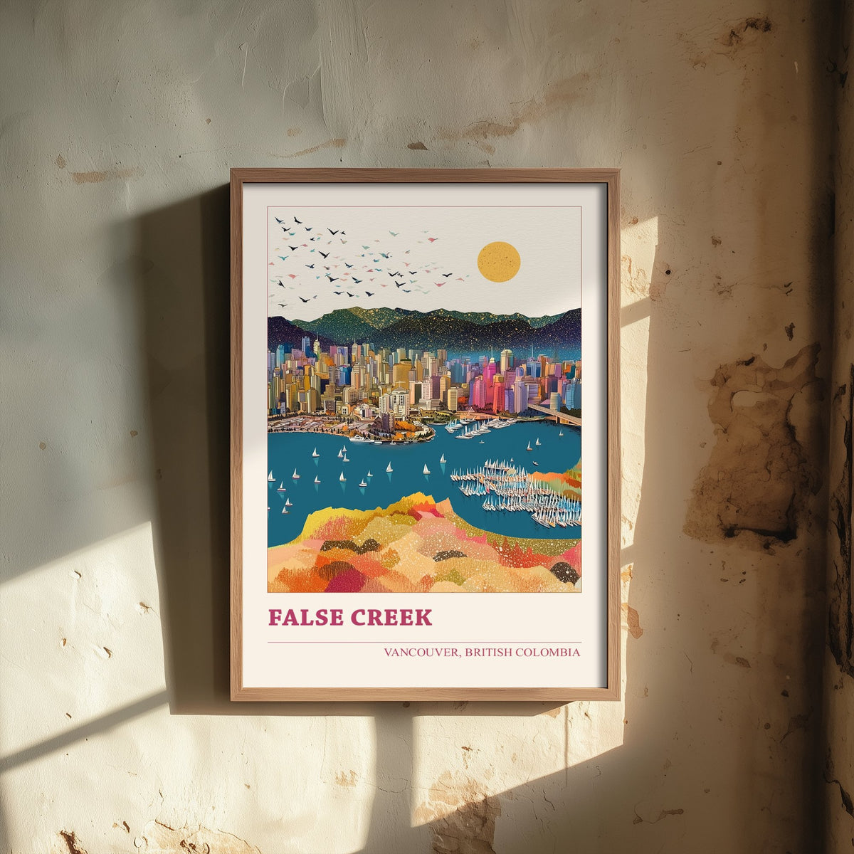 Vancouver False Creek Travel Poster - Canada Skyline Art Print - Geometric Cityscape Illustration - British Columbia 2/3