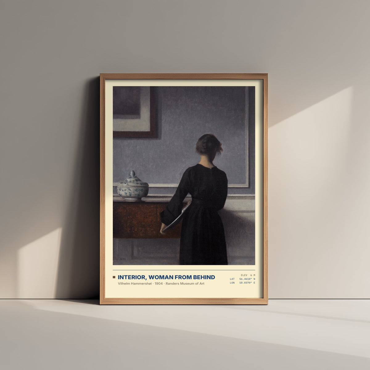Interior Woman from Behind by Vilhelm Hammershoi Art Print - 1904 Danish Symbolist Classic Painting Poster - Grey Room Gallery Surveymono
