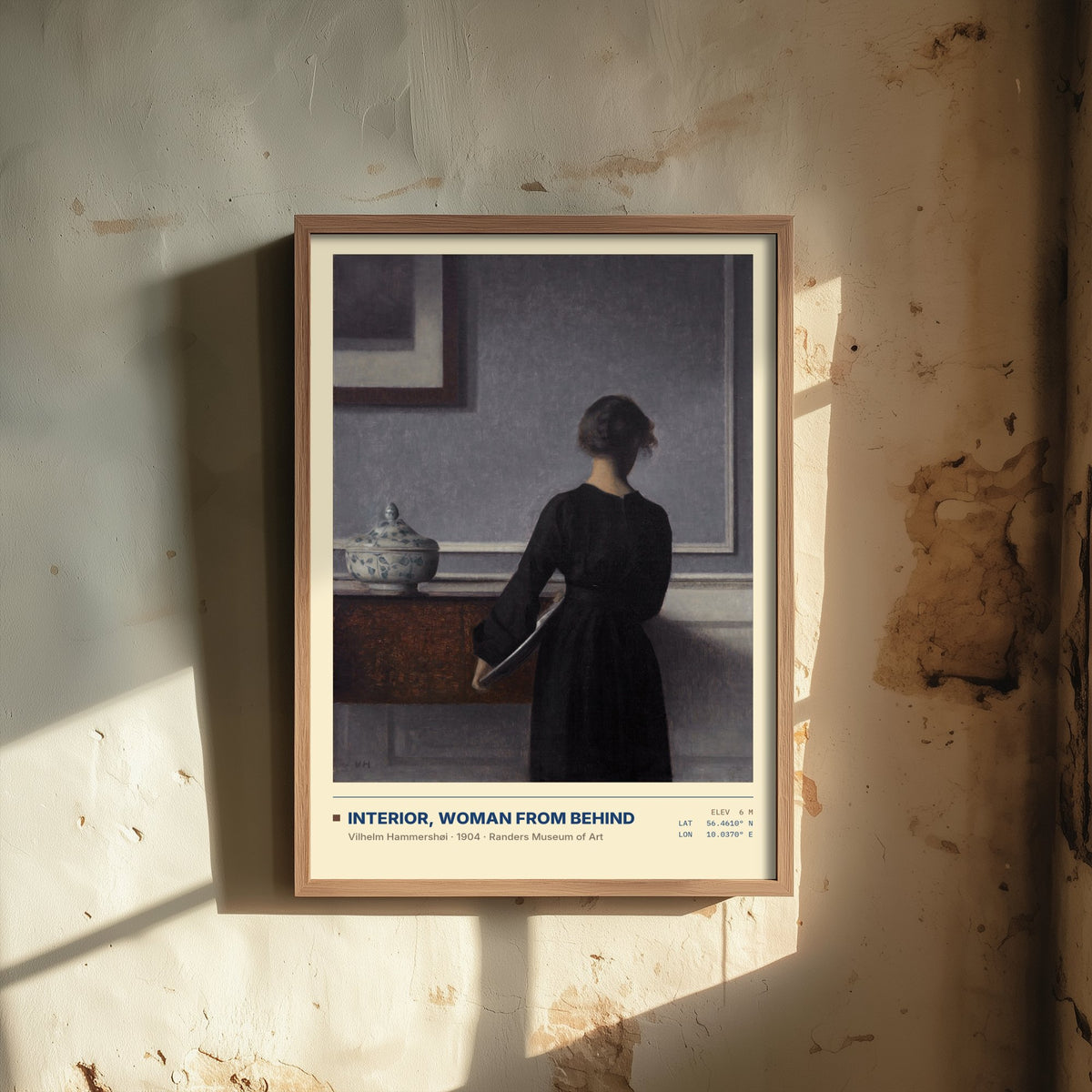 Interior Woman from Behind by Vilhelm Hammershoi Art Print - 1904 Danish Symbolist Classic Painting Poster - Grey Room Gallery Surveymono