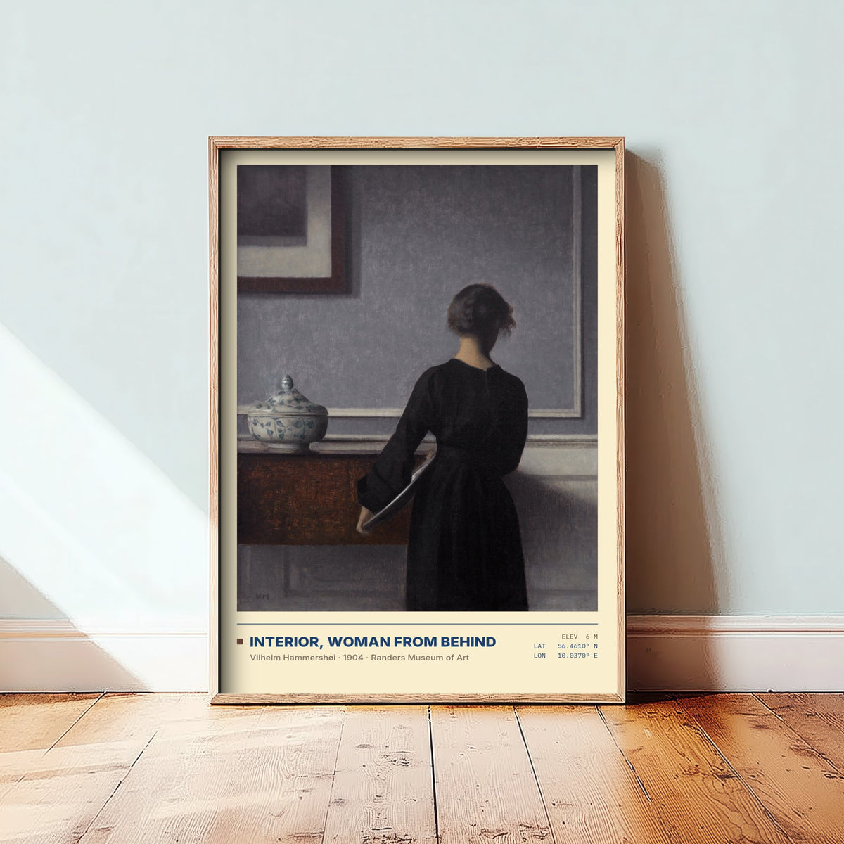 Interior Woman from Behind by Vilhelm Hammershoi Art Print - 1904 Danish Symbolist Classic Painting Poster - Grey Room Gallery Surveymono