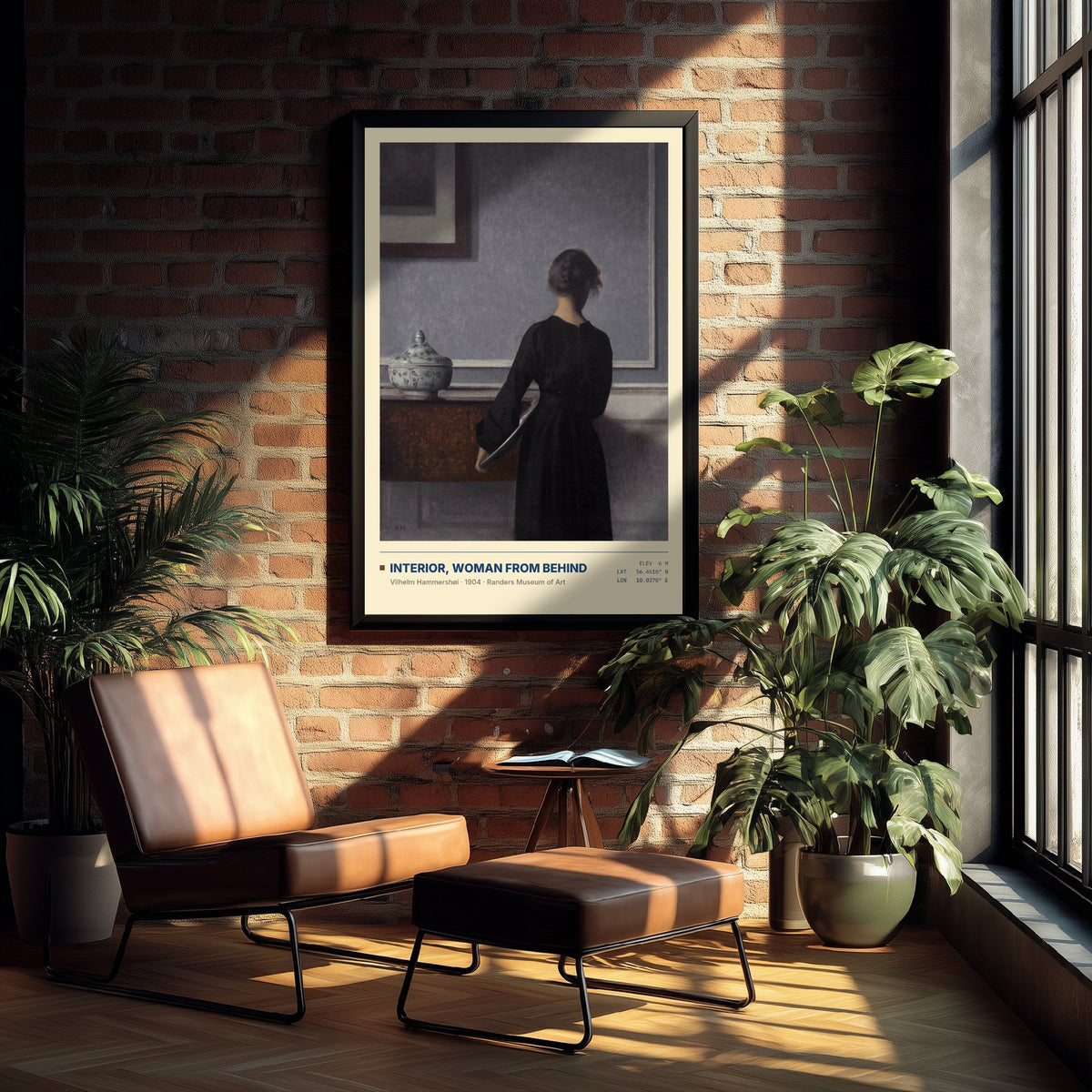 Interior Woman from Behind by Vilhelm Hammershoi Art Print - 1904 Danish Symbolist Classic Painting Poster - Grey Room Gallery Surveymono