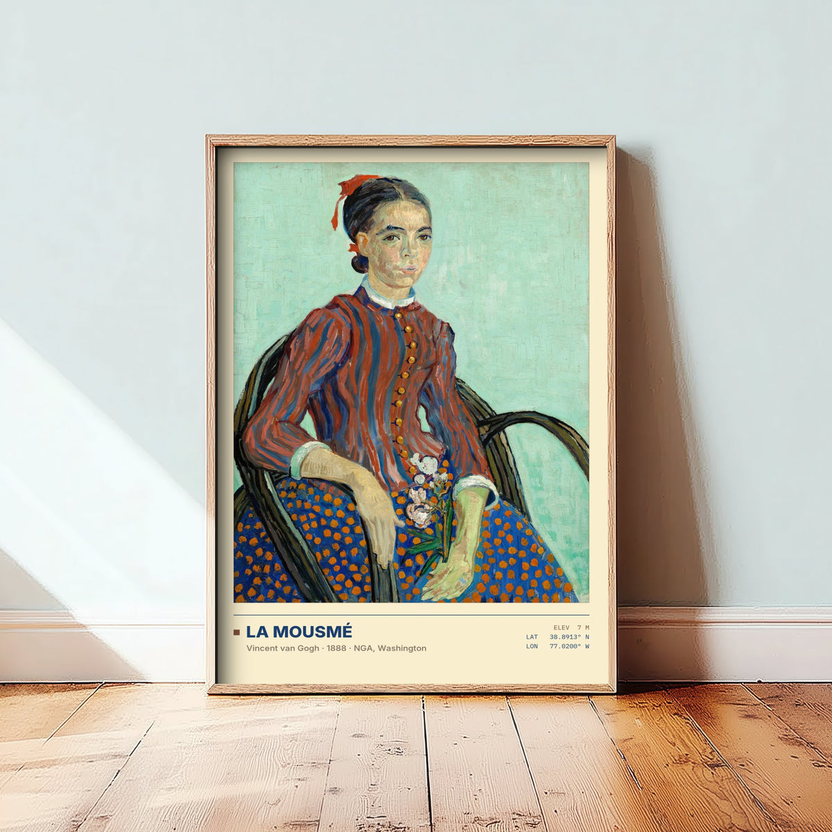 La Mousme by Vincent van Gogh Art Print - 1888 Post-Impressionist Classic Painting Poster - Girl in a Chair, Washington Gallery Surveymono