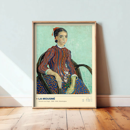 La Mousme by Vincent van Gogh Art Print - 1888 Post-Impressionist Classic Painting Poster - Girl in a Chair, Washington Gallery Surveymono