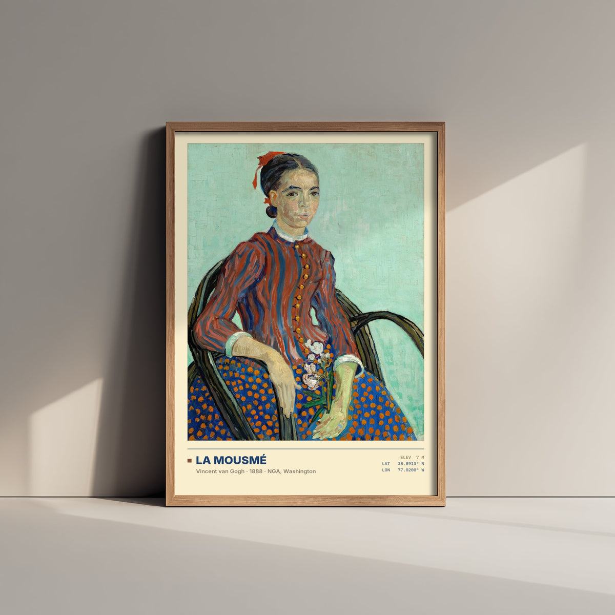 La Mousme by Vincent van Gogh Art Print - 1888 Post-Impressionist Classic Painting Poster - Girl in a Chair, Washington Gallery Surveymono