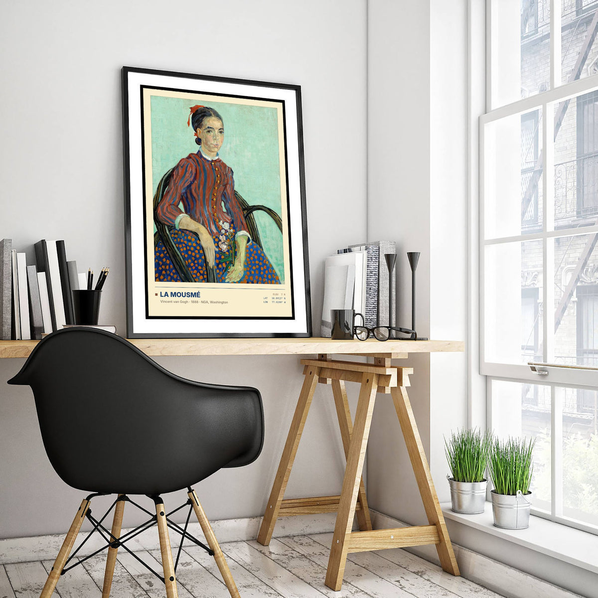 La Mousme by Vincent van Gogh Art Print - 1888 Post-Impressionist Classic Painting Poster - Girl in a Chair, Washington Gallery Surveymono