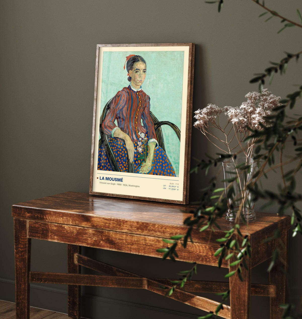 La Mousme by Vincent van Gogh Art Print - 1888 Post-Impressionist Classic Painting Poster - Girl in a Chair, Washington Gallery Surveymono