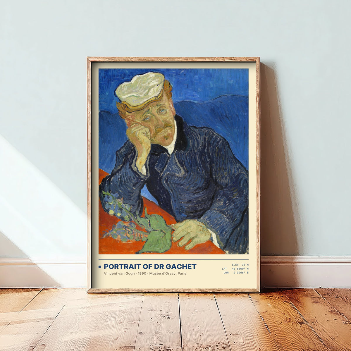Portrait of Dr Gachet by Vincent van Gogh Art Print - 1890 Post-Impressionist Classic Painting Poster - Doctor Orsay Gallery Surveymono