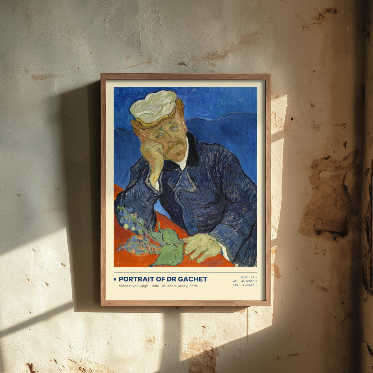 Portrait of Dr Gachet by Vincent van Gogh Art Print - 1890 Post-Impressionist Classic Painting Poster - Doctor Orsay Gallery Surveymono
