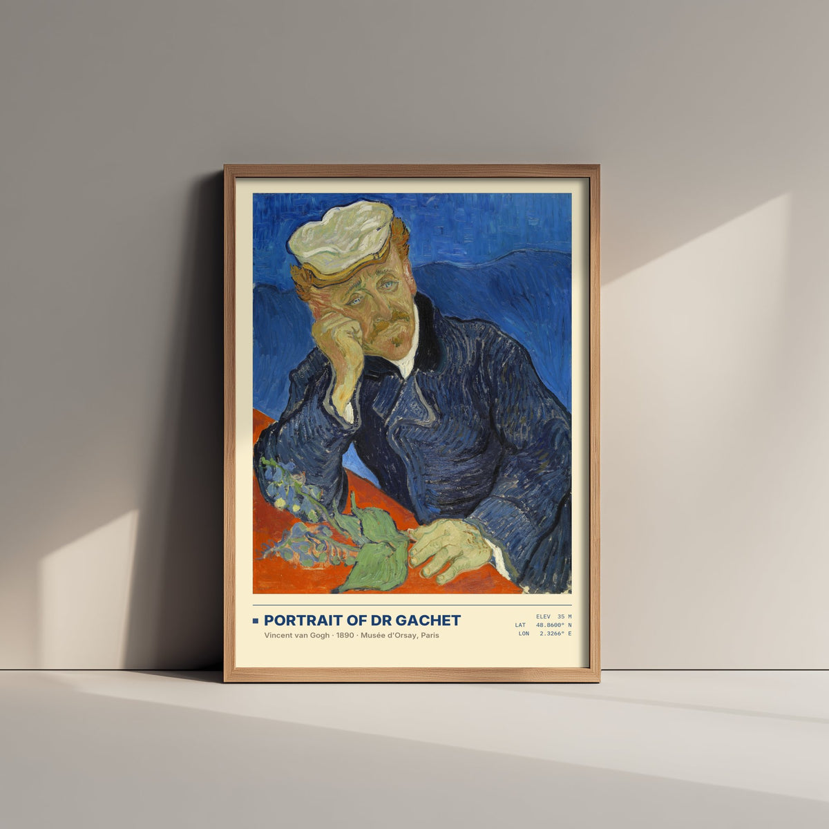 Portrait of Dr Gachet by Vincent van Gogh Art Print - 1890 Post-Impressionist Classic Painting Poster - Doctor Orsay Gallery Surveymono
