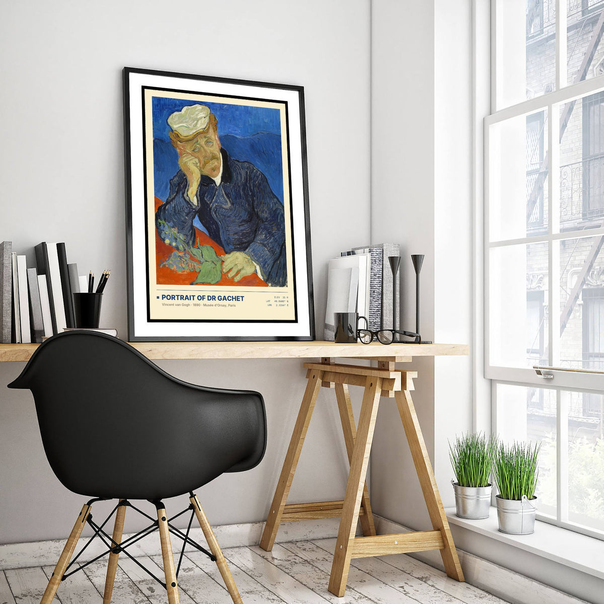 Portrait of Dr Gachet by Vincent van Gogh Art Print - 1890 Post-Impressionist Classic Painting Poster - Doctor Orsay Gallery Surveymono