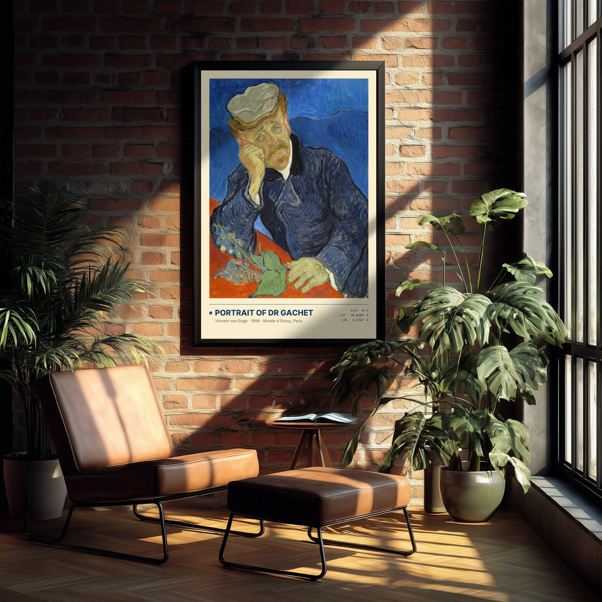 Portrait of Dr Gachet by Vincent van Gogh Art Print - 1890 Post-Impressionist Classic Painting Poster - Doctor Orsay Gallery Surveymono