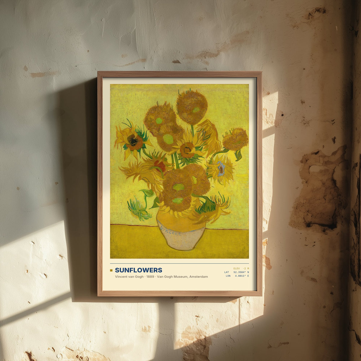 Sunflowers by Vincent van Gogh Art Print - 1889 Post-Impressionist Classic Painting Poster - Yellow Flowers in a Vase Gallery Surveymono