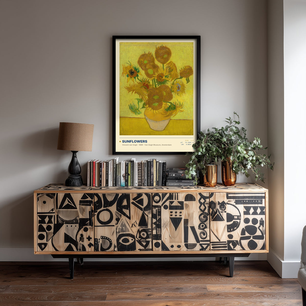 Sunflowers by Vincent van Gogh Art Print - 1889 Post-Impressionist Classic Painting Poster - Yellow Flowers in a Vase Gallery Surveymono