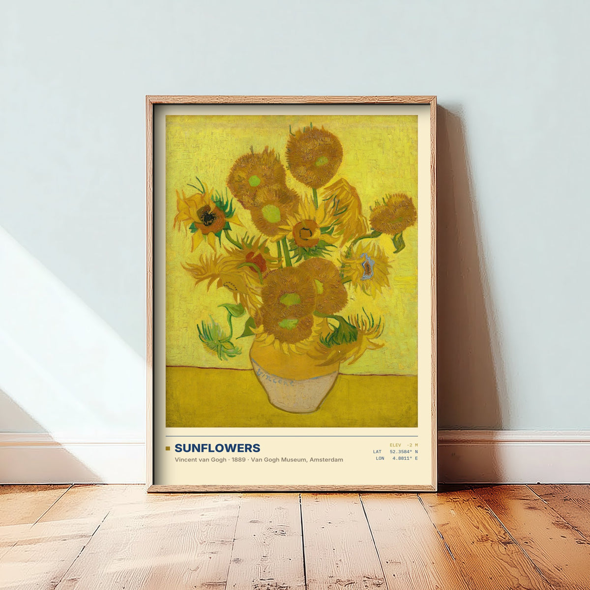 Sunflowers by Vincent van Gogh Art Print - 1889 Post-Impressionist Classic Painting Poster - Yellow Flowers in a Vase Gallery Surveymono