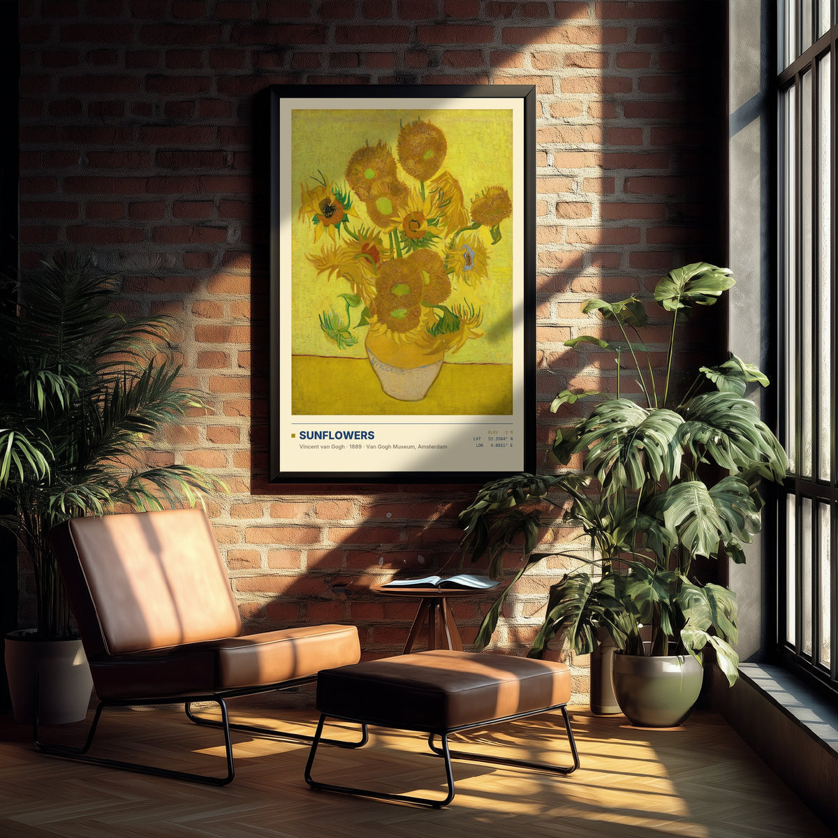Sunflowers by Vincent van Gogh Art Print - 1889 Post-Impressionist Classic Painting Poster - Yellow Flowers in a Vase Gallery Surveymono