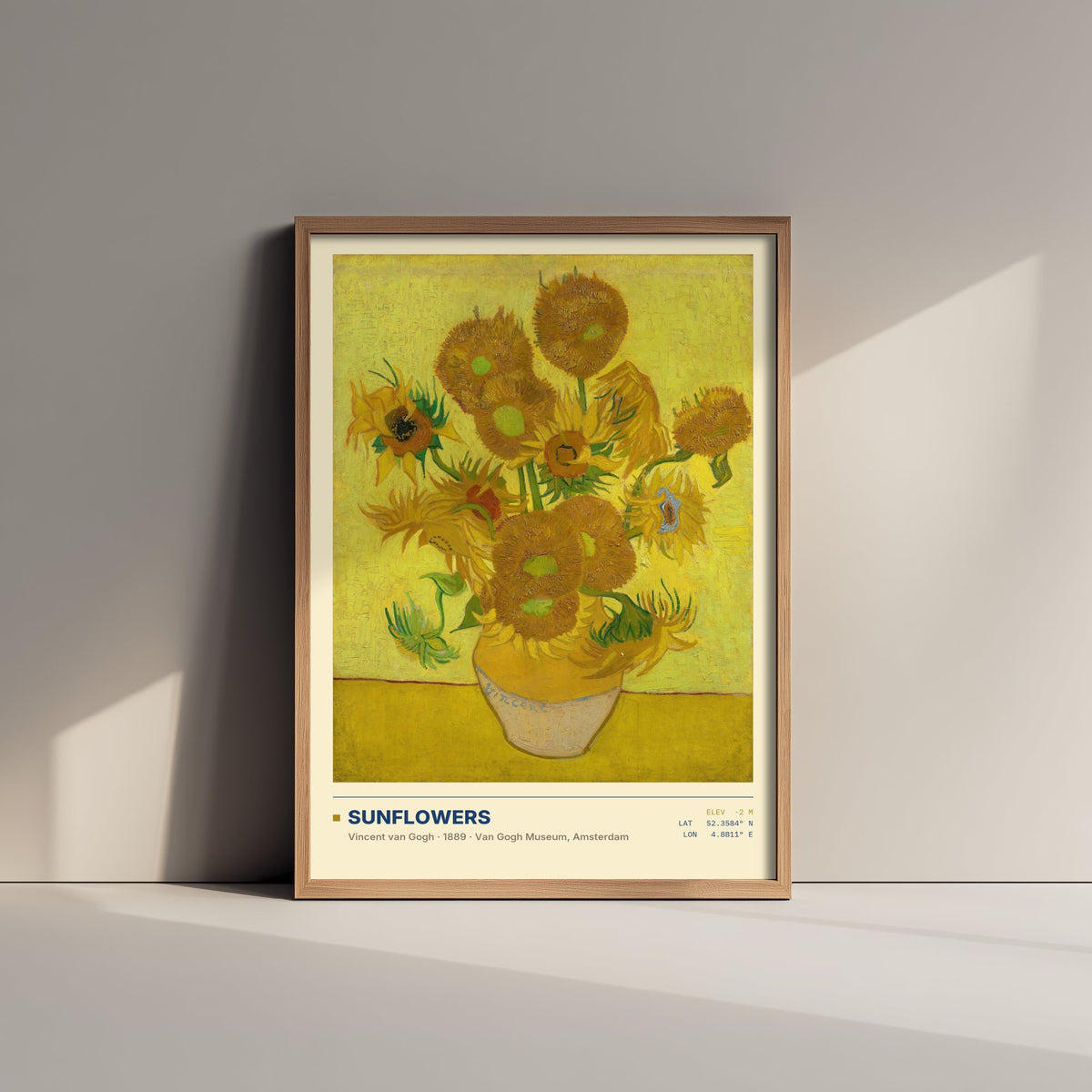 Sunflowers by Vincent van Gogh Art Print - 1889 Post-Impressionist Classic Painting Poster - Yellow Flowers in a Vase Gallery Surveymono