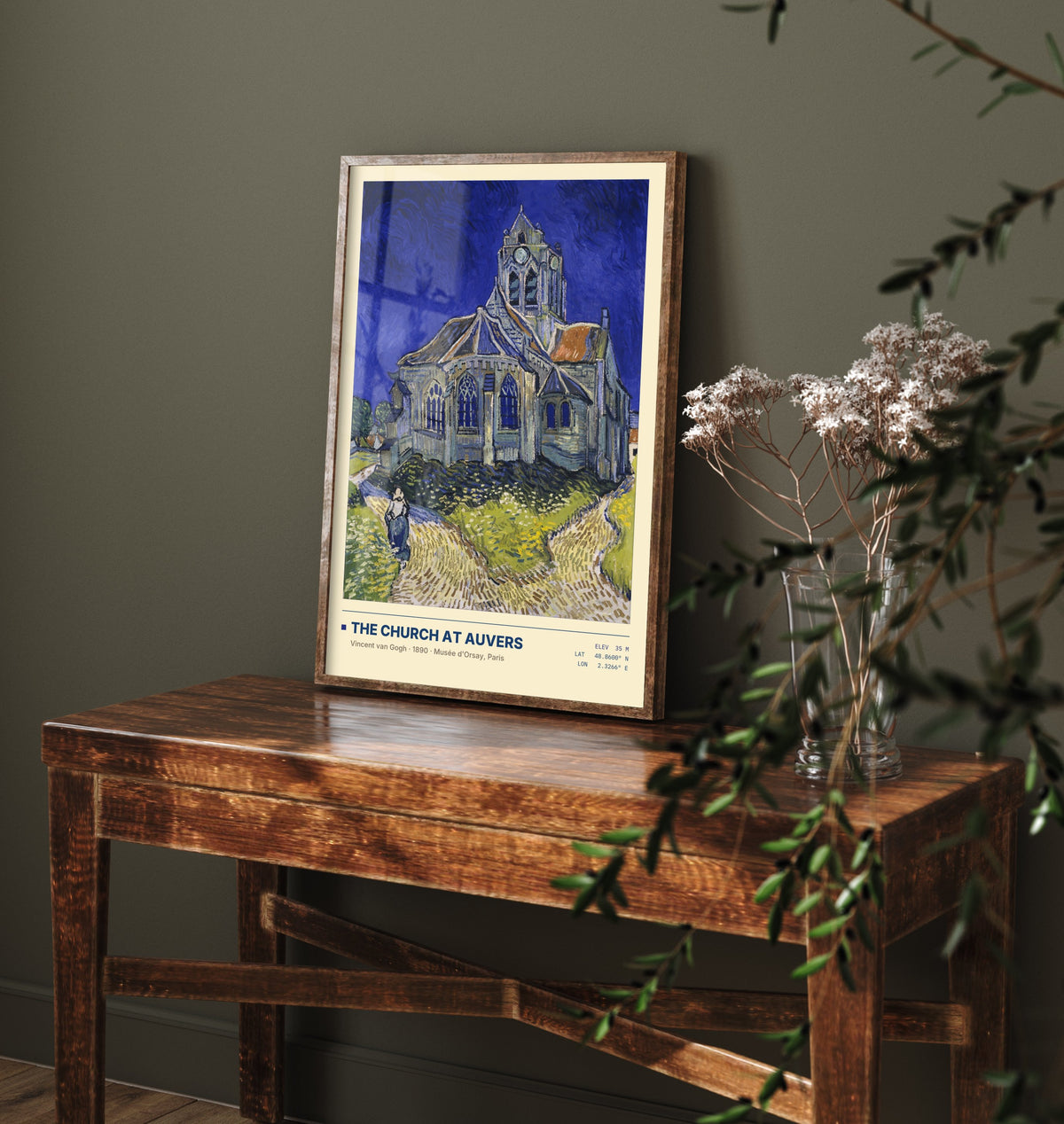 The Church at Auvers by Vincent van Gogh Art Print - 1890 Post-Impressionist Classic Painting Poster - Blue Sky Orsay Gallery Surveymono