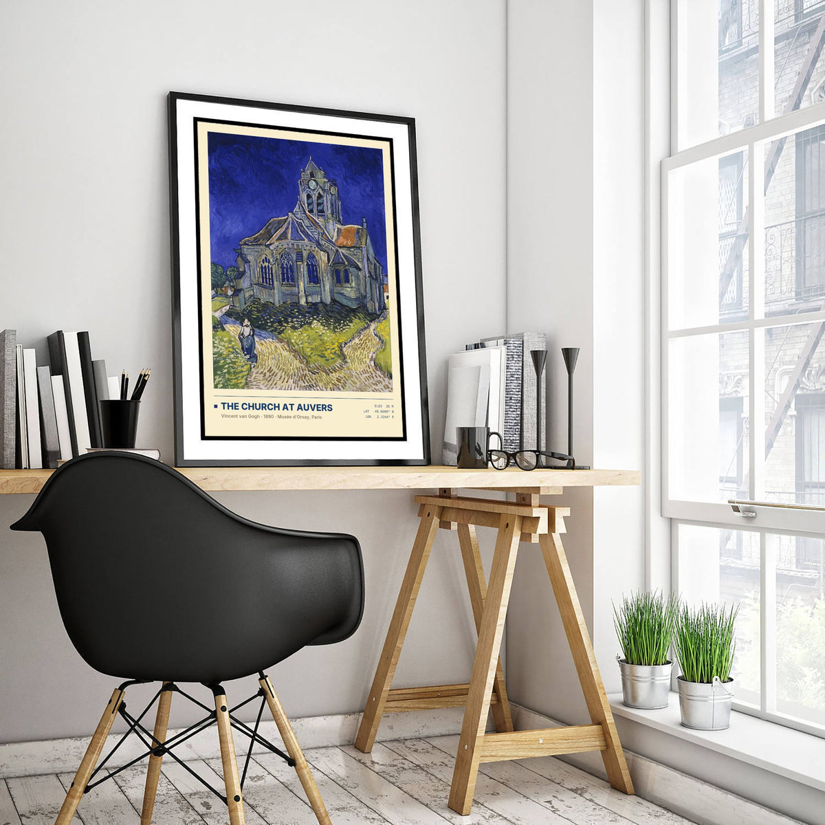 The Church at Auvers by Vincent van Gogh Art Print - 1890 Post-Impressionist Classic Painting Poster - Blue Sky Orsay Gallery Surveymono