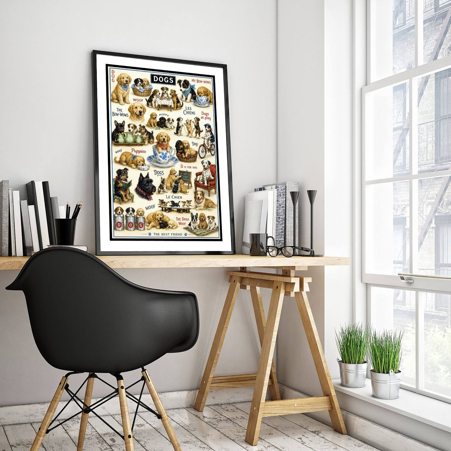 Vintage Dogs Art Print - Dog Breeds Chart Poster - Antique Animal Illustration - Dog Lover Wall Art 1/3