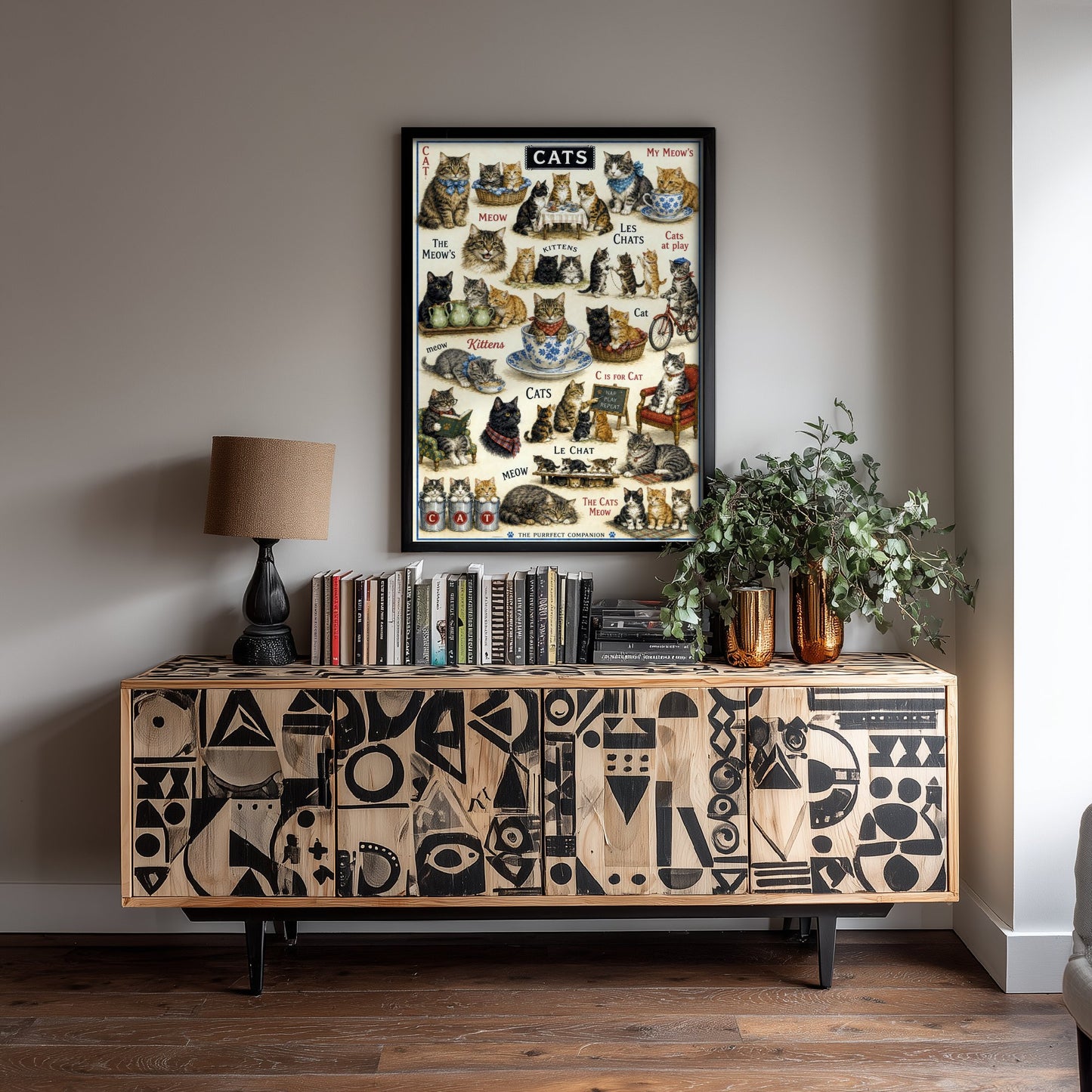 Vintage Cats Art Print - Cat Breeds Chart Poster - Antique Animal Illustration - Cat Lover Wall Art 3/3