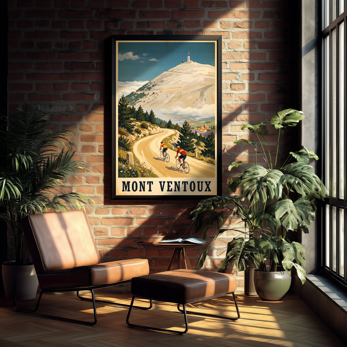 Mont Ventoux Vintage Cycling Art Print - Giant of Provence Illustration - Tour de France Climb Poster